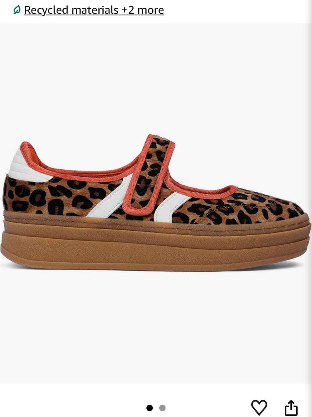 Tigeridea Leopard Print Mary Jane Platform Sneakers - Brown/Cream